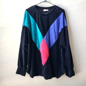 80's/90's vintage color block woman sweater size 2XL